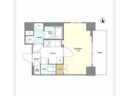 フレシア赤塚新町(1K/3階)の間取り写真