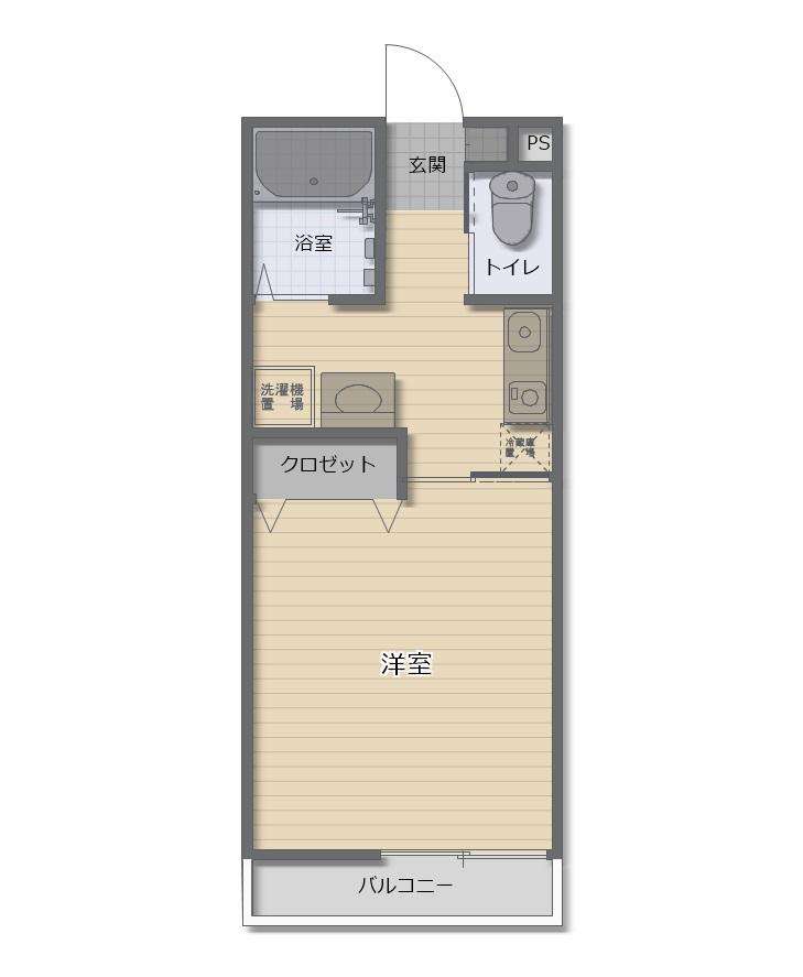 DOMUS ALBA (1K/1階)の間取り写真