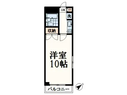 新屋ビル(1K/3階)の間取り写真