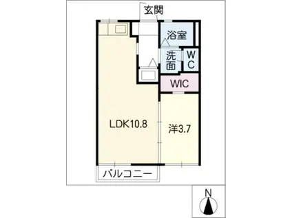 グリーンハイツ新田(1LDK/2階)の間取り写真