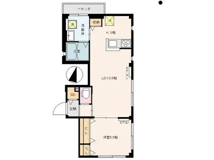 メゾン・ド・ヴェリテ(1LDK/2階)の間取り写真