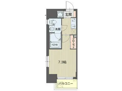 ライブコート泉(1K/9階)の間取り写真