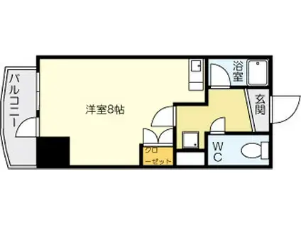 ニューサンリバー 6番館(1K/6階)の間取り写真