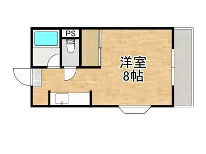 バーシティ宇宿(ワンルーム/2階)の間取り写真