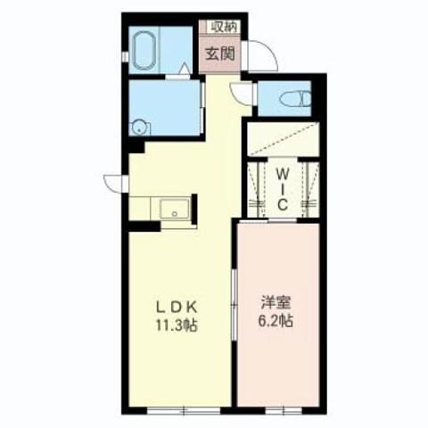 カノビアーノB棟(1LDK/2階)の間取り写真