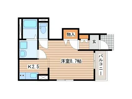 グレイシャス(1K/1階)の間取り写真