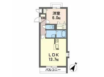 MAISONMAST腰浜町(1LDK/3階)の間取り写真