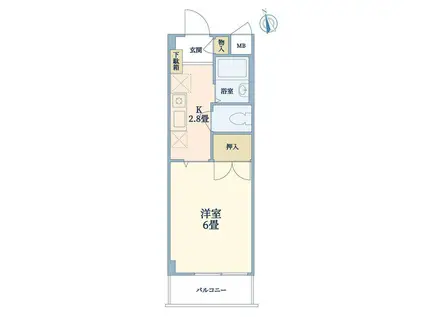 エイト等々力(1K/3階)の間取り写真