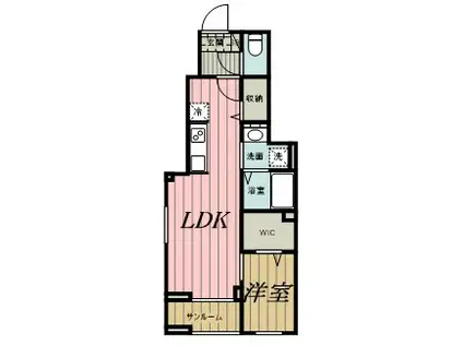 ラメゾン385(1LDK/1階)の間取り写真