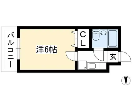 グリーンハウス(1K/2階)の間取り写真