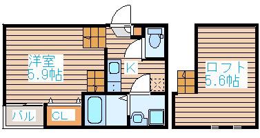 JACK河原町(1K/1階)の間取り写真