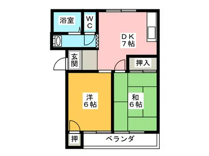 コートライトアップ(2DK/1階)の間取り写真