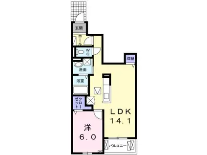 ヴィラ コンテール(1LDK/1階)の間取り写真