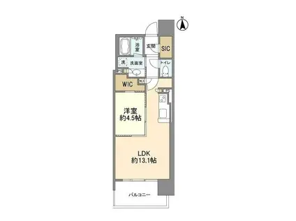 OPUS RESIDENCE SHINSAIBASHIサウス(1LDK/7階)の間取り写真