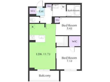 ドウェル グランデール(2LDK/3階)の間取り写真