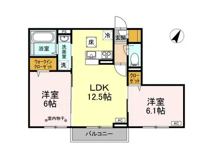 ドルフエンデⅢ(2LDK/1階)の間取り写真