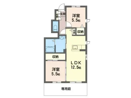 パインヴィラ(2LDK/1階)の間取り写真