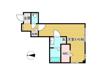 イルマーレ壱番館(ワンルーム/2階)の間取り写真