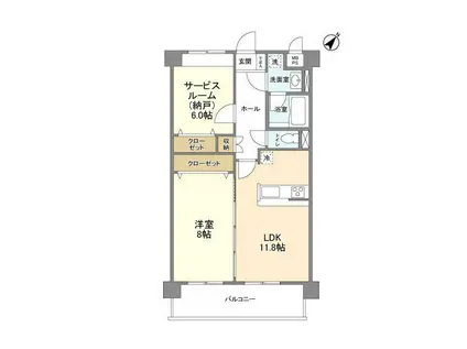 サンハイム戸塚(1SLDK/1階)の間取り写真