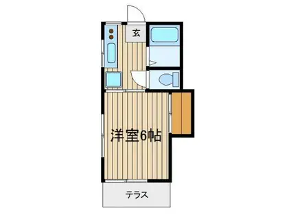 ラフビレッヂ(1K/1階)の間取り写真