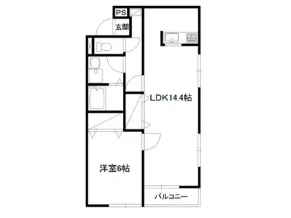 メゾンM(1LDK/1階)の間取り写真