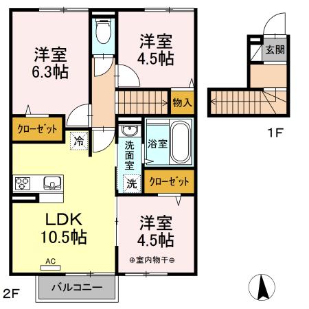 ルミエール(3LDK/2階)の間取り写真