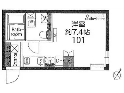 アヴァンタージュ恵比寿(ワンルーム/1階)の間取り写真