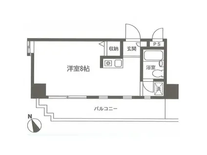 サニーウィステリア(ワンルーム/4階)の間取り写真