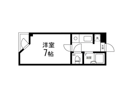 ベルシティ八木山(1K/2階)の間取り写真