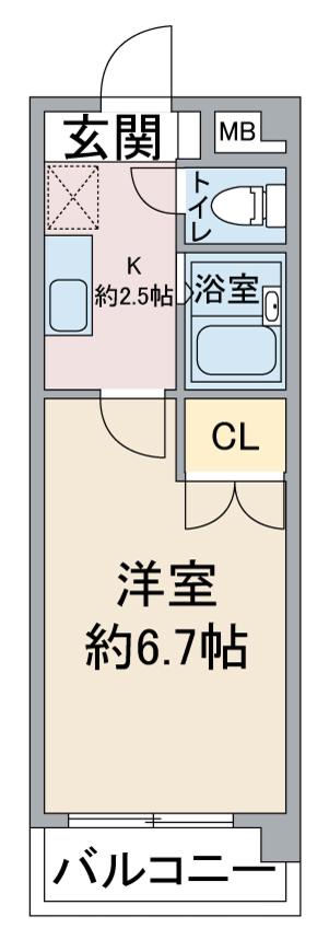 エクセルヒルズ(1K/3階)の間取り写真