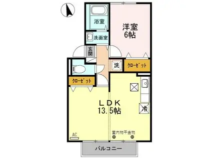 プレジールマーチ(1LDK/1階)の間取り写真