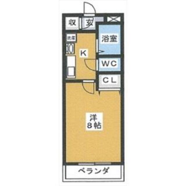 プライムステージK(1K/1階)の間取り写真