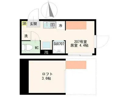 貫井4丁目アパート(ワンルーム/2階)の間取り写真