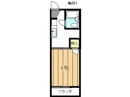 マインハオスB(1K/1階)の間取り写真