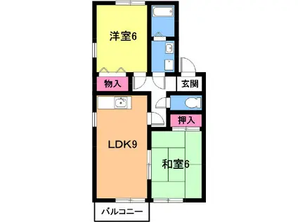 コンフォート21(2LDK/2階)の間取り写真