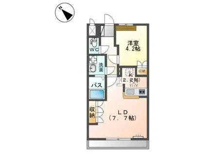 シャイン(1LDK/1階)の間取り写真