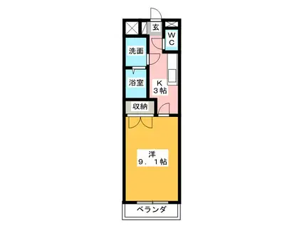 コーポ ブリリアント(1K/1階)の間取り写真