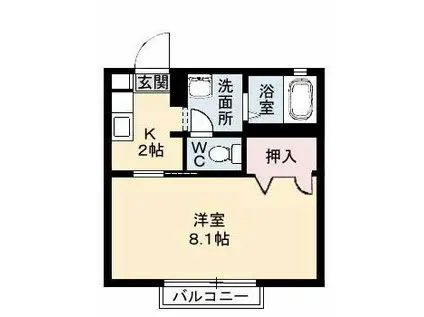 イーストサイド(1K/1階)の間取り写真