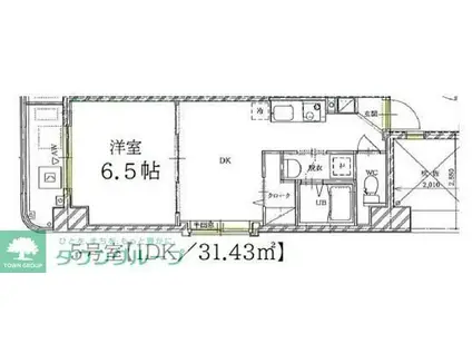 リーヴェルグランデ横浜中川(1DK/5階)の間取り写真