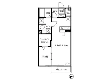 モナリエ平和台 IIIIII(1LDK/2階)の間取り写真