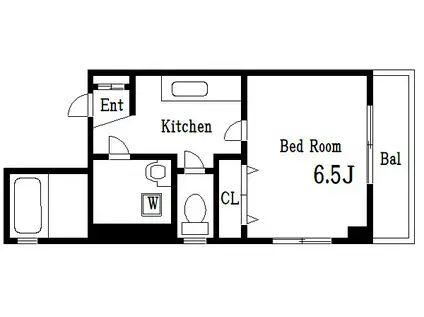 ラブリーII(1K/2階)の間取り写真