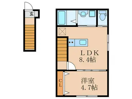 オルテンシア苅田(1LDK/2階)の間取り写真