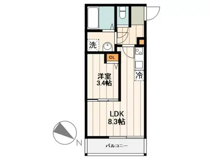 ベル ルミエール瑞江(1LDK/2階)の間取り写真