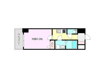 レジュールアッシュプレミアムツイン1(1K/10階)の間取り写真