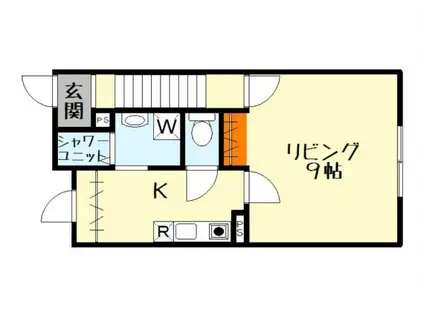 KSコーポ宇川(1K/2階)の間取り写真