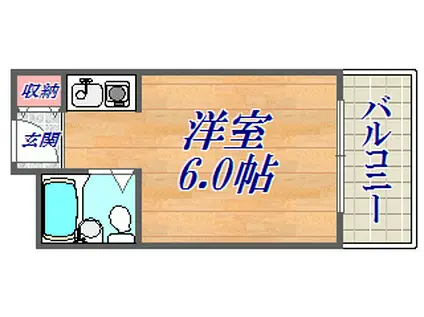 カサベラ神戸(ワンルーム/11階)の間取り写真