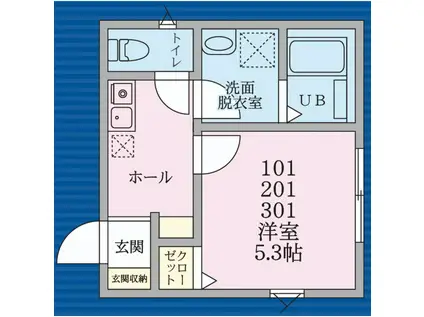 青空と春の湘南DAYS(1K/3階)の間取り写真