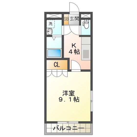 パーソナルIII城西(1K/1階)の間取り写真