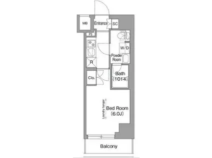 コンフォリア・リヴ横浜阪東橋(1K/8階)の間取り写真