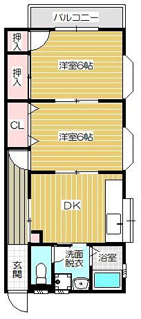 グリーンハイツ和(2DK/1階)の間取り写真